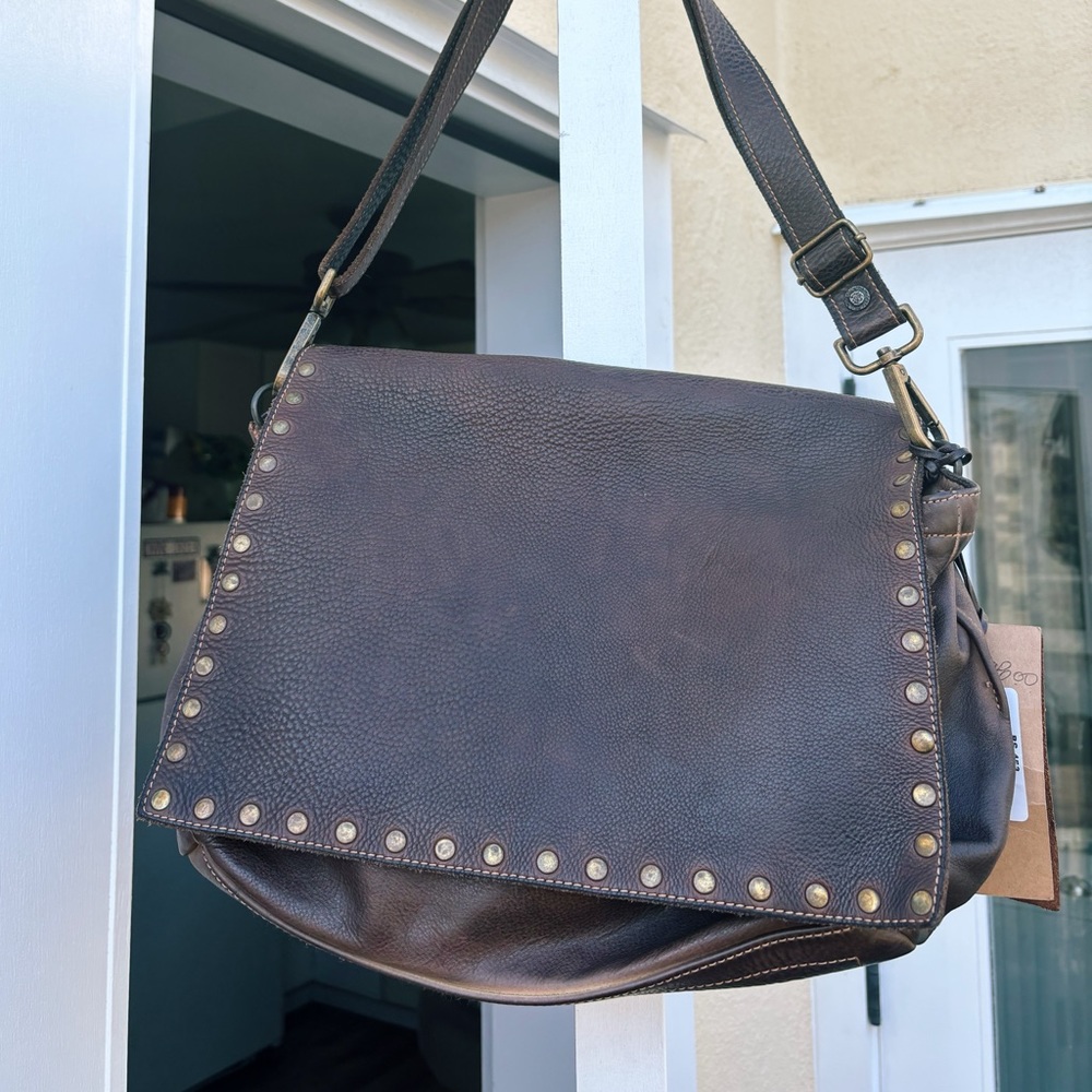 BAYSIDE ITALIAN LEATHER BROWN BAG